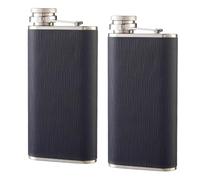 304 Stainless Steel Flask, 9oz Wine Drinking Pot, Portable Baijiu Bottle Leather-Wrapped Wine Jug Barware, Pocket Hip Liquor Whisky Drinkware(Blue)