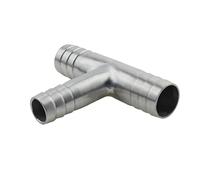 304 Stainless Steel Hose Barb Reducer Tee (6-51mm) - 3-Way Splitter Connector for Air, Water, Fuel & Chemical(12-6-12mm)