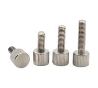 304 Stainless Steel Knurled Thumb Screws Multiple Sizes Flat Round Head Hand Tighten(16mm,M3 5pcs)