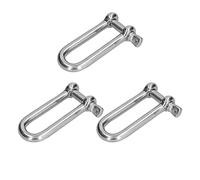 304 Stainless Steel Long D Shackle | High Load Capacity Anchor Connector for Wire Rope/Chains/Industrial Use | Oxidation Mitigating Screw Pin Design | M4 - M12 Sizes (3pcsM12)