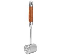 304 Stainless Steel Meat Mallet, Dual Sided Meat Tenderizer Hammer with Ergonomic Wood Handle, Hook Hole Design for Easy Storage, Ideal Kitchen Accessory for Tenderizing and Flatt