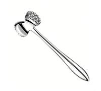 304 Stainless Steel Meat Tenderizer Dual Side Hammer | Dual-side texture, 19 large spikes break fibers, 37 small spikes aid marinade, tenderize steak fast