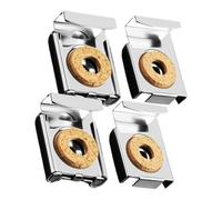 304 Stainless Steel Mirror Holder Clips - 4-Piece Bathroom Glass Mirror Square Clip Set | Heavy-Duty Hardware Mirrõr Holder Accessories For Frameless Mirrors, Rustproof & Adjustable Wall Mount