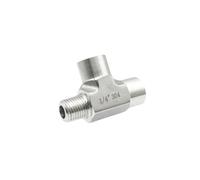 304 Stainless Steel Pipe Fitting Connector 1/2" BSP Tee Male-Female-Female 3-Ways