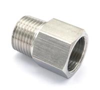 304 Stainless Steel Pipe Fitting Connector Adapter M14x1.5mm Metric Female to 1/4" BSP Male Threaded 250bar