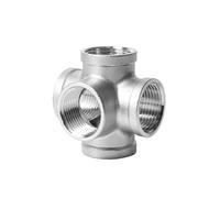 304 stainless steel pipe fittings three-dimensional five-way water pipe accessories shelf shelf right angle joint 4 points 6 points(G1-inside diameter 30mm)