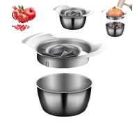 304 Stainless Steel Pomegranate Peeling Tool, Pomegranate Deseeder Tool, With Bowl and Wooden Hammer, Efficient Peelings, Maximizes Pulp Minimizes Waste, for Home Kitchen (Peeling+Bowl)