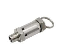 304 Stainless Steel Pressure Relief Safety Valve, 1/4" & 1/2" NPT Pipe Fittings 0.5-10 Bar for Air Compressor(Bspt 0.5inch,1 Bar)