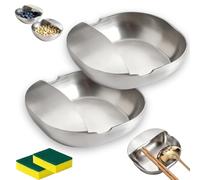 304 Stainless Steel Spoon Rest & Multipurpose Kitchen Utensil Holder, Spill-Proof Large Spatula Spoon Ladle Holder for Stove Top & Kitchen Counter, Snack Containers, Dishwasher Safe (2PCS)