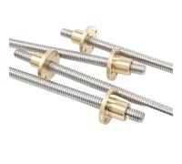 304 stainless steel T12 screw length 100-600mm lead 2mm 4mm 8mm 10mm 12mm 14mm trapezoidal spindle screw 1pcs With brass nut(600mm)