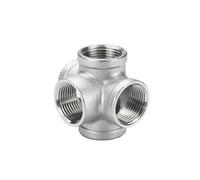 304 Stainless Steel Three-Dimensional Five-Way Inner Wire Shelf Five-Way Five-Way Water Distribution Joint Pipe Fittings 4 Minutes 6 Minutes 1 inch(G1)