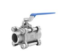 304 Stainless Steel Three Piece Ball Valve 1/2 3/4 Screw Thread Internal Thread Water Pipe Welding Valve Switch DN20 25 32 65 80(3/4", BSP_Threadded D)