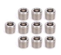 304 Stainless Steel Tube Plugs | 10pcs BSPP Male Thread Hex Head Plugs for High Pressure Lines/Plumbing/Hydraulics | Oxidation Defying & Sturdy Fittings (3/8in)