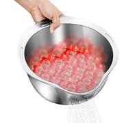304 Stainless Thicken Vegetable Strainer | Food Grade Rice Strainer Bowl Rice | Inclined MouthThicken Large Rice Washer Bowl For Tableware | Rice Strainer Bowl |