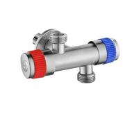 304 SUS One In and Two Out Toilet Three-way Angle Valve Diverter Washing Machine Special Double Control Faucet Switch(B5)