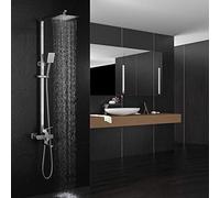 304 Système en Acier Inoxydable Quatre d'ensemble Trois fichiers carrés, tiges de murales Ensemble avec Douche à Main