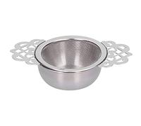 304 Témure à thé à thé en acier inoxydable Dorative Floral Edge Tea Casseur avec chaîne Filtre en métal doré premium pour les accessoires créatifs en feuilles lâches pour tasse de (Argent)