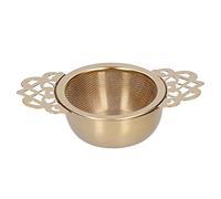 304 Témure à thé à thé en acier inoxydable Dorative Floral Edge Tea Casseur avec chaîne Filtre en métal doré premium pour les accessoires créatifs en feuilles lâches pour tasse de (Or)