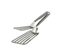 - 304 Ustensile de cuisson avec retournement pour poisson en acier inoxydable spatule aliments pince délicate poignée confortable résistant à la rouille frire sécurisé (30 x 8 cm) (S)