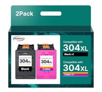 304 XL 304XL Cartouches de Remplacement pour HP 304 Noir et Couleur d'encre pour HP 304 pour HP Deskjet 3750 3760 3762 2630 3700 3720 2600 Envy 5030 5032 5010 5000 Imprimante (Noir Tri-Couleur, 2, 2
