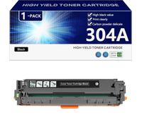 304A CC530A CC531A CC532A CC533A Cartouche de Toner Haute Capacité Compatible pour HP Color LaserJet CP2020 2024 2025 2026 2027 2024n 2024dn 2025n 2025dn 2025x 2026n Imprimante,Black-1 Pack