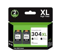 304XL Cartouches d'encre Compatibles pour HP Cartouche 304 XL Noir, 304 Noir pour HP Envy 5030 5000 5010 5020 5032 Deskjet 3760 2620 2622 2634 2630 2632 3720 3730 3733 3735 3750 (2 Noir)