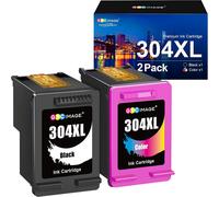 304XL Remanufacturées Cartouches d'encre Remplacement pour HP 304 304 XL pour Envy 5010 5020 5030 5032 Deskjet 2620 2622 2630 2632 2633 2634 3720 3730 3733 3735 (Noir Tri-Colore, 2-Pack)
