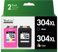 304XL Remanufacturées Remplacement Cartouche pour HP 304 XL pour Envy 5030 5010 5020 5032 Deskjet 3720 2634 2622 2620 2630 2632 2633 3730 3733 3735 (Noir et Tri-Couleur, 2-Pack)