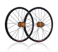 305/349/406/451 Roue Avant/arrière pour Vélo Pliable Frein À Disque 16/20in Jeu De Roues BMX Démontage Rapide 100/135mm Moyeux 24H pour 8-11 Vitesses(451 Gold)