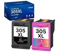 305 XL 305XL d'encre pour Cartouches HP 305 XL Noir et Couleur pour Envy 6020e 6420e 6032 6000 6020 6430e DeskJet 2720 2720e 2700 2710 DeskJet Plus 4120e 4130e (2-Pack)