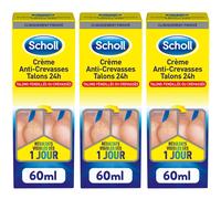 [3059949932900-3] Scholl Lot de 3 Crèmes Anti-Crevasses Talons 24h 60 ml