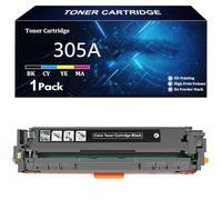 305A Cartouche de Toner Compatible pour HP 305A CE410A CE411A CE413A CE412A pour HP LaserJet Enterprise 300 Couleurs M351 MFP M375nw 400 Couleurs M451nw M451dn MFP M475dn M475dw,BK-1 Pack