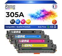 305A CE410A CE411A CE412A CE413A Pack 4 Toners Multicolores compatible pour