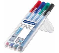 [305M WP4] STAEDTLER Lot Etui de 4 Marqueurs non permanent Lumocolor 305M 1mm