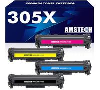 305X CE410X Toner Compatible pour HP 305X 305A CE410X CE410A Laserjet Pro 400 Color M475dw M475dn M451nw M451dn M451dw M475 Laserjet Pro 300 Color M351a M375nw M375 M351 CE411A CE412A CE413A, 4-Pack