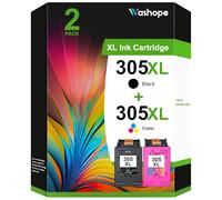 305 XL Cartouches Remplacement pour HP 305 XL Noir et Couleur Compatibles pour Encre 305，pour HP DeskJet 2820e 2720e 2700 2720 Plus 4122e 4222e 4120e 2710e Envy 6400e 6020e 6032e 6000 (2 Pack)