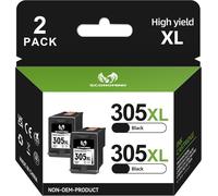 305XL Black, Ink 305 Replacement for HP 305 Cartridge, 305 Ink Cartridge for HP DeskJet 2710 2720e 2724 Plus 4120 4120e 4110 Envy 6020e 6032 6030 Pro 6420 6420e 6432