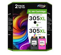 RUDGUZ Lot de 2 cartouches d'encre 305XL compatibles avec HP 305 pour HP Deskjet 4220e