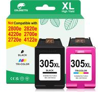 305Xl Cartouche Pour Hp 305 Xl Envy 6032E 6432E 6020E 6022E 6420E 6030E 6000 6430E 6400E 6020 6432 6422 6458 6475 6455 6455E 6452E 6450E 6400 Cartouche Encre Pour Hp 305 Xl Noir Et Couleur