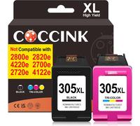 305Xl Cartouche Pour Hp Envy 6032E 305 Xl Envy 6000 6400E 6422 6458 6432E 6420 6475 6455E 6452E 6022E 6430E 6010 6010E 6012 6015 6020 6020E Cartouche Encre Pour Hp 305 Xl Noir Et C[ENC941137]