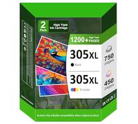 305XL Cartouches d'encre de remplacement pour HP DeskJet 2700 2710 2720 2722 2800 2810e 2820 Plus 4100 4120 4130 Envy 6000 6010 6020 6030 2 Pro 64. 00 6430 6432