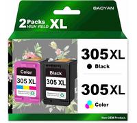 305XL Ink Cartridges Replacement for HP 305 XL Cartridge for HP DeskJet 2700 2710 2720 Plus 4110 4120 Envy 6000 6010 6020 6022 Envy Pro 6400 6420 Printer (1 Black, 1 Colour)