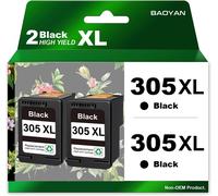 305XL Ink Cartridges Replacement for HP 305 XL Cartridge for HP DeskJet 2700 2710 2720 Plus 4110 4120 Envy 6000 6010 6020 6022 Envy Pro 6400 6420 Printer (2 Black)