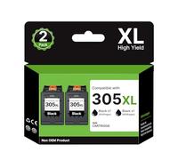 305XL Noir Cartouche 305 Remplacement pour HP 305 XL Noir Cartouche pour HP Deskjet 2700e 2720e 2710e 2723e Plus 4120e 4220e Envy 6032e 6020e 6030e 6700e (2 Noir)