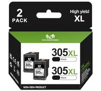 305XL Noir, Encre 305 Remplacement pour Cartouche HP 305, Cartouche d'encre 305 pour HP DeskJet 2710 2720e 2724 Plus 4120 4120e 4110 Envy 6020e 6032 6030 Pro 6420 6420e 6432