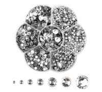 3060 pièces de strass Hotfix, strass pailletés pour textiles, cristal blanc pour loisirs créatifs, strass à coller en 7 tailles de 2 mm à 8,6 mm, strass pour vêtements, chaussures, bricolage, cadeau