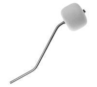 306B - Batte Feutre Blanc Tige Chrome Courbe Double Pédale