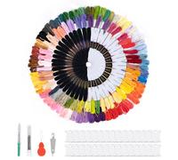 306pcs Fils à Broder, 200 Colorés et 48 Fils Noirs et Blancs,pour Bracelets Brésiliens, Broderie, Artisanat, Point de Croix, Fil à Coudre et Crochet Accessoires