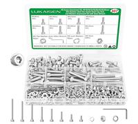 307 Pièces Set de Vis M5, Boulons Vis et écrous, Vis Boulons et écrous, Vis à Tête Cylindrique à Six Pans Creux en Acier Inoxydable, Vis Boulon et écrous et Rondelles Kit pour Réparation Bricolage