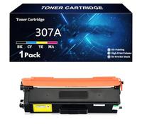 307A Cartouches de Toner Haute Capacité Compatibles pour HP 307A CE740A CE741A CE742A CE743A pour HP Color LaserJet CP5220 CP5225 CP5225n CP5225dn Imprimantes,Yellow-1 Pack